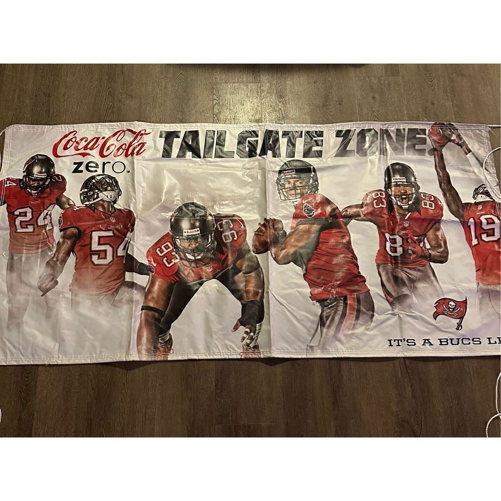 Tampa Bay Buccaneers Tailgate Man Cave Canvas  Coke Zero Large Banner 68”x34